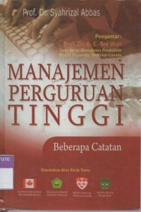 Manajemen perguruan tinggi : beberapa catatan