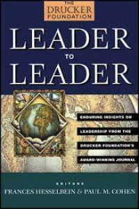 Image of Leader to leader : enduring insight on leadership from the drucker foundations award-winning journal